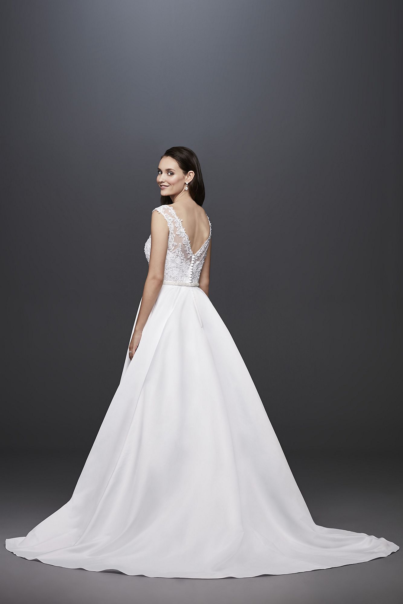 Satin Cap Sleeve Ball Gown Wedding Dress   Collection WG3900