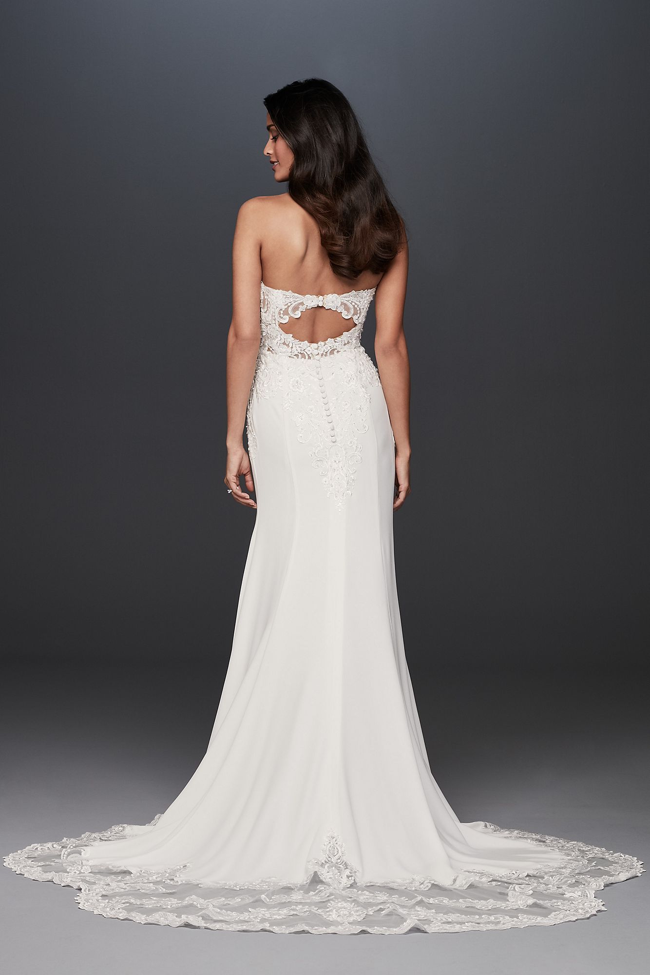Sheer Beaded Bodice Lace Wedding Dress SV830
